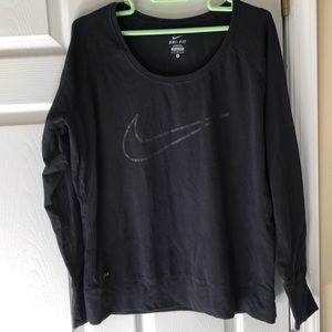 Nike Dri-Fit Black Logo Long Sleeve